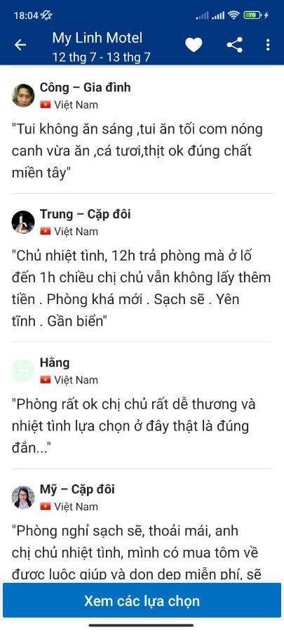 My Linh Motel 976 Duong Vo Thi Sau Long Hai Exterior photo